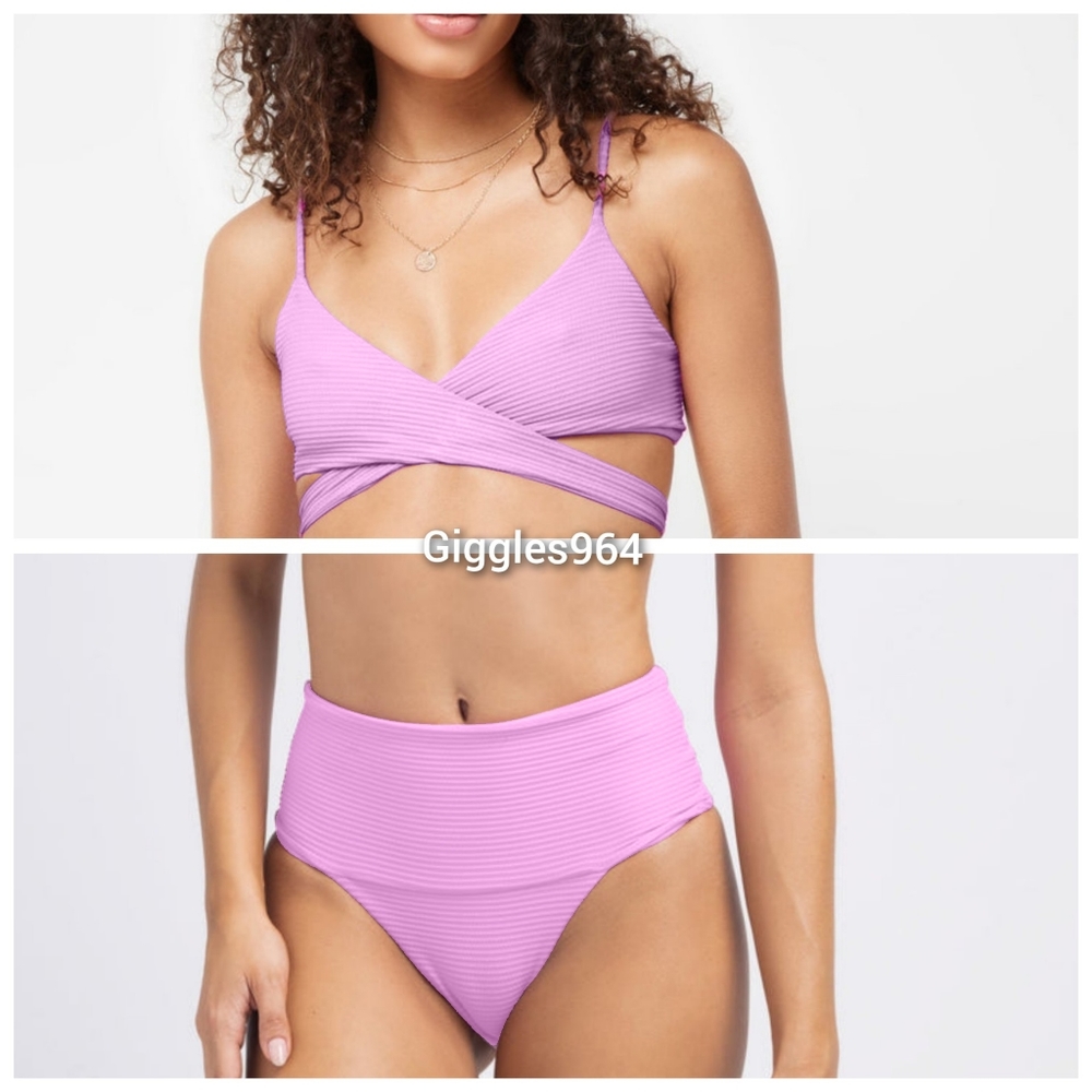 L*Space Chloe Desi Bikini Set Rosebud Pink Ribbed
